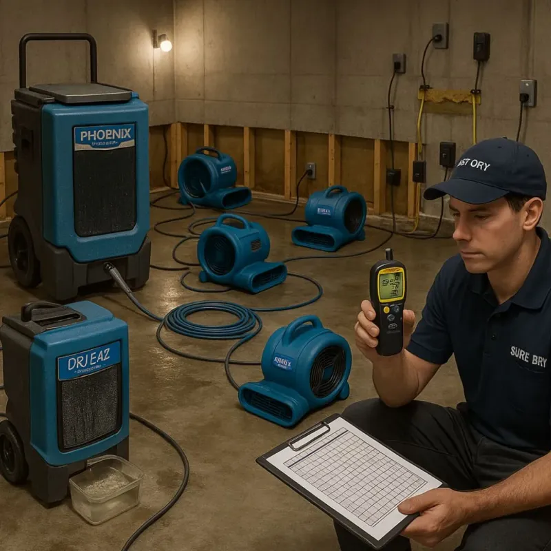Structural Drying and Dehumidification process in Cornwells Heights, PA